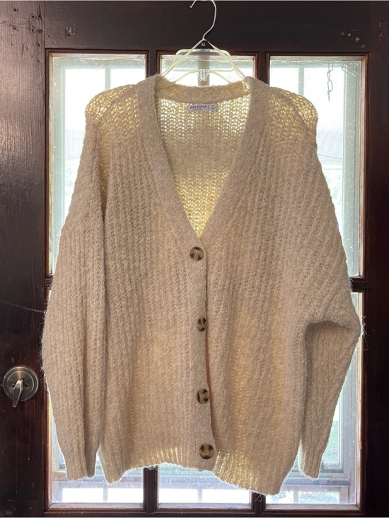 Arizona Jean Company Sweaters - Arizona Jean Company Cream Open-Knit Button Cardigan